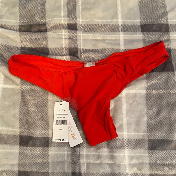 PilyQ PQ Swim L Red Coral bottoms. NWT. - Picture 3 of 3